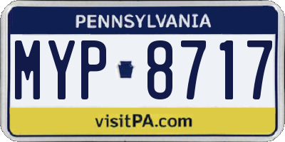 PA license plate MYP8717