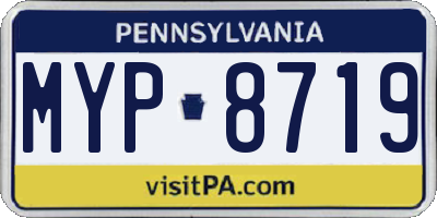 PA license plate MYP8719