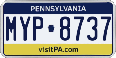 PA license plate MYP8737