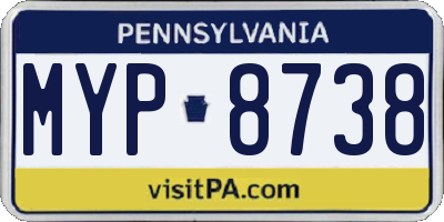 PA license plate MYP8738