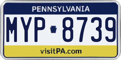 PA license plate MYP8739