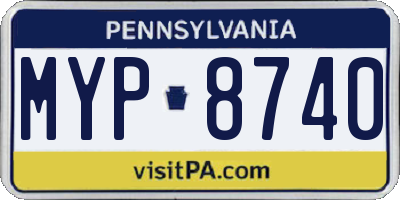 PA license plate MYP8740