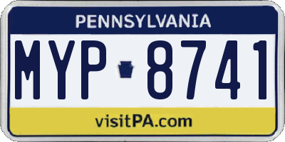 PA license plate MYP8741