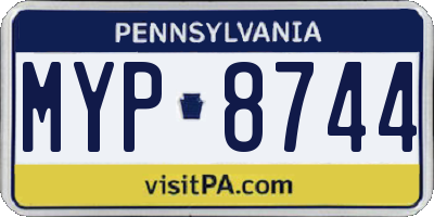 PA license plate MYP8744