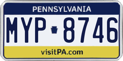 PA license plate MYP8746