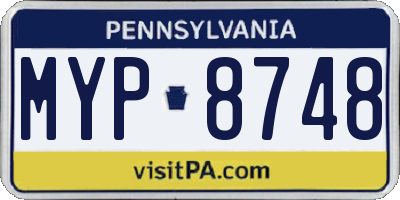 PA license plate MYP8748