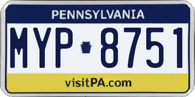 PA license plate MYP8751
