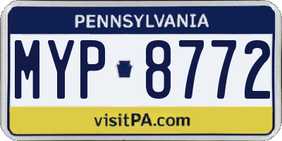 PA license plate MYP8772