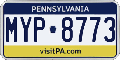 PA license plate MYP8773