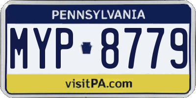 PA license plate MYP8779