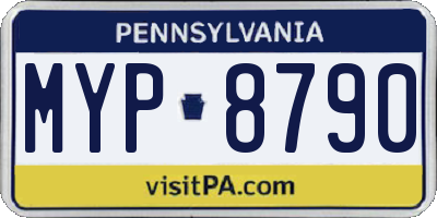 PA license plate MYP8790