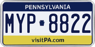 PA license plate MYP8822