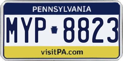 PA license plate MYP8823