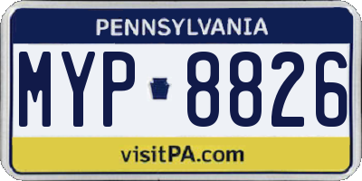 PA license plate MYP8826