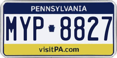 PA license plate MYP8827