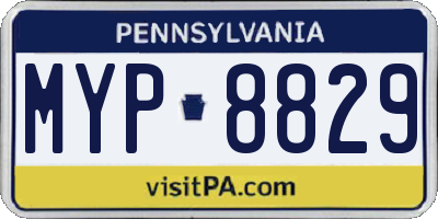 PA license plate MYP8829