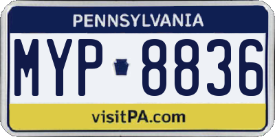 PA license plate MYP8836