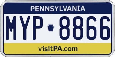 PA license plate MYP8866