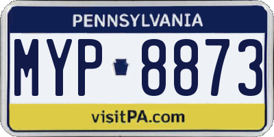PA license plate MYP8873