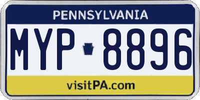 PA license plate MYP8896