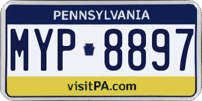 PA license plate MYP8897