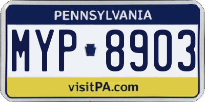 PA license plate MYP8903