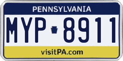 PA license plate MYP8911