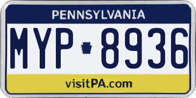 PA license plate MYP8936