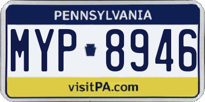 PA license plate MYP8946