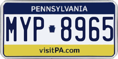 PA license plate MYP8965