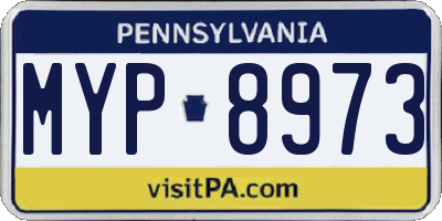 PA license plate MYP8973