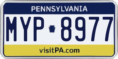 PA license plate MYP8977