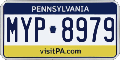 PA license plate MYP8979