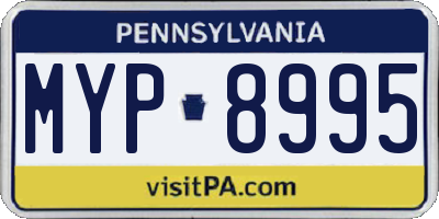 PA license plate MYP8995
