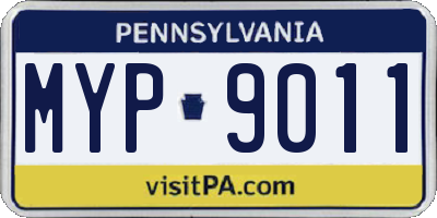 PA license plate MYP9011