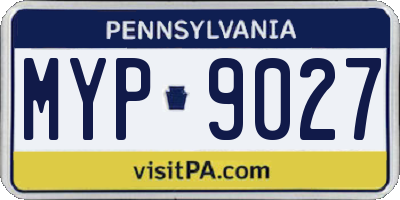 PA license plate MYP9027