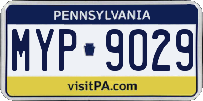 PA license plate MYP9029