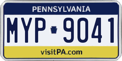 PA license plate MYP9041