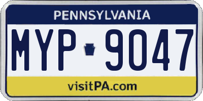 PA license plate MYP9047