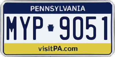 PA license plate MYP9051