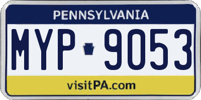 PA license plate MYP9053