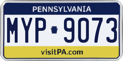 PA license plate MYP9073