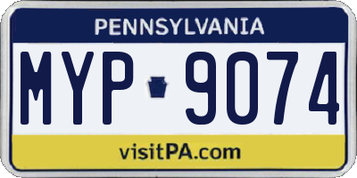 PA license plate MYP9074