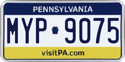 PA license plate MYP9075