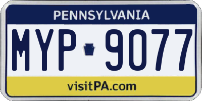 PA license plate MYP9077