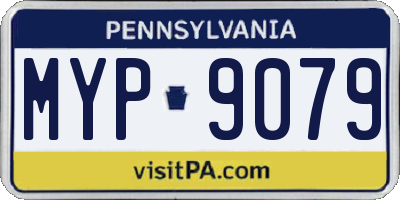 PA license plate MYP9079