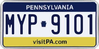 PA license plate MYP9101