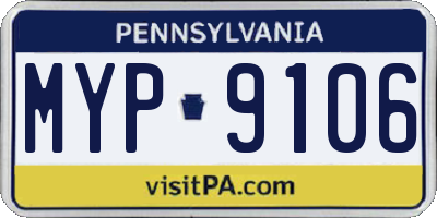 PA license plate MYP9106