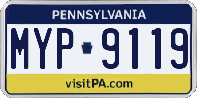 PA license plate MYP9119