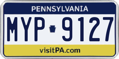 PA license plate MYP9127